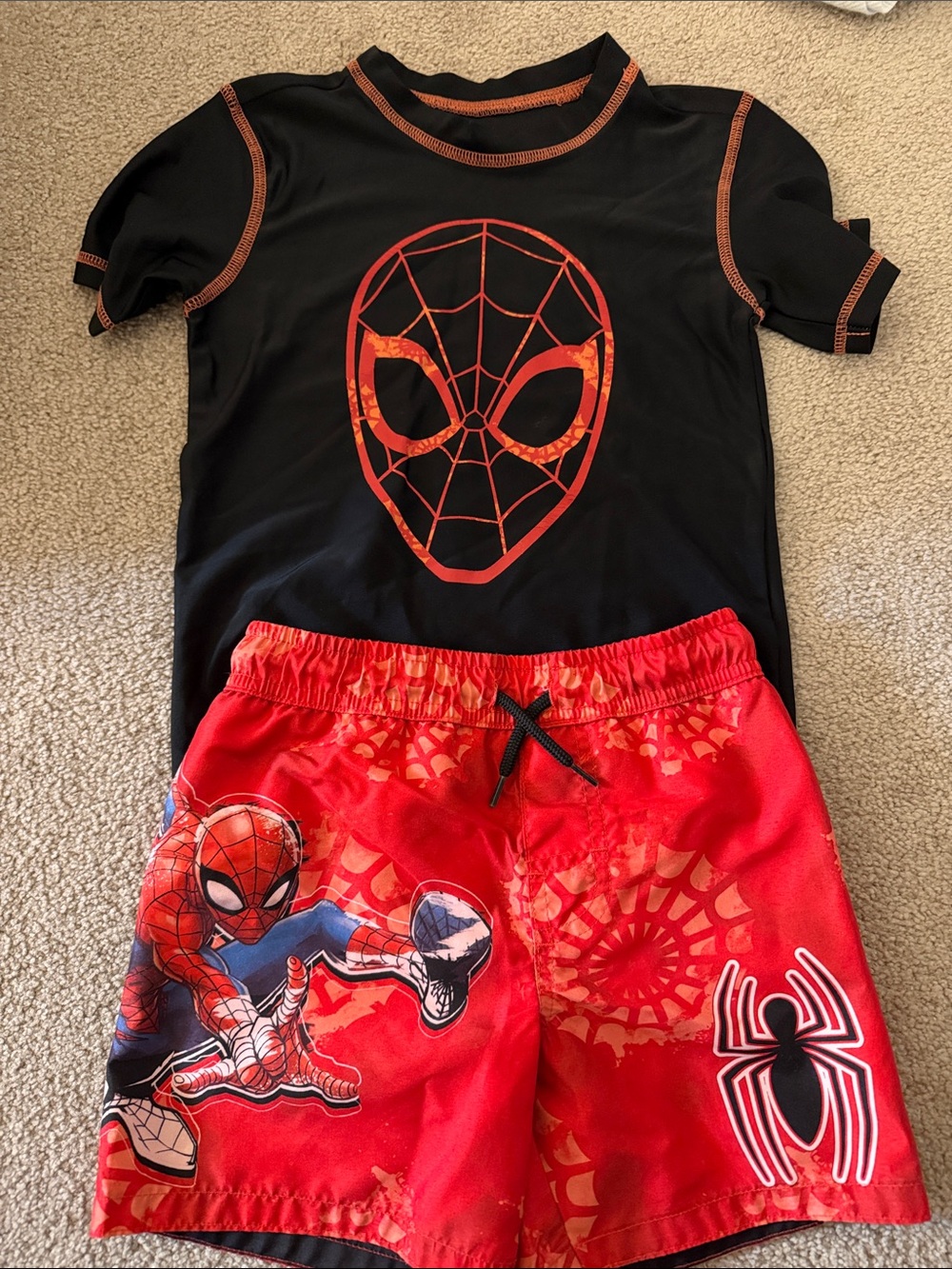 Marvel Kids Black and Red Spider-Man Swim Set